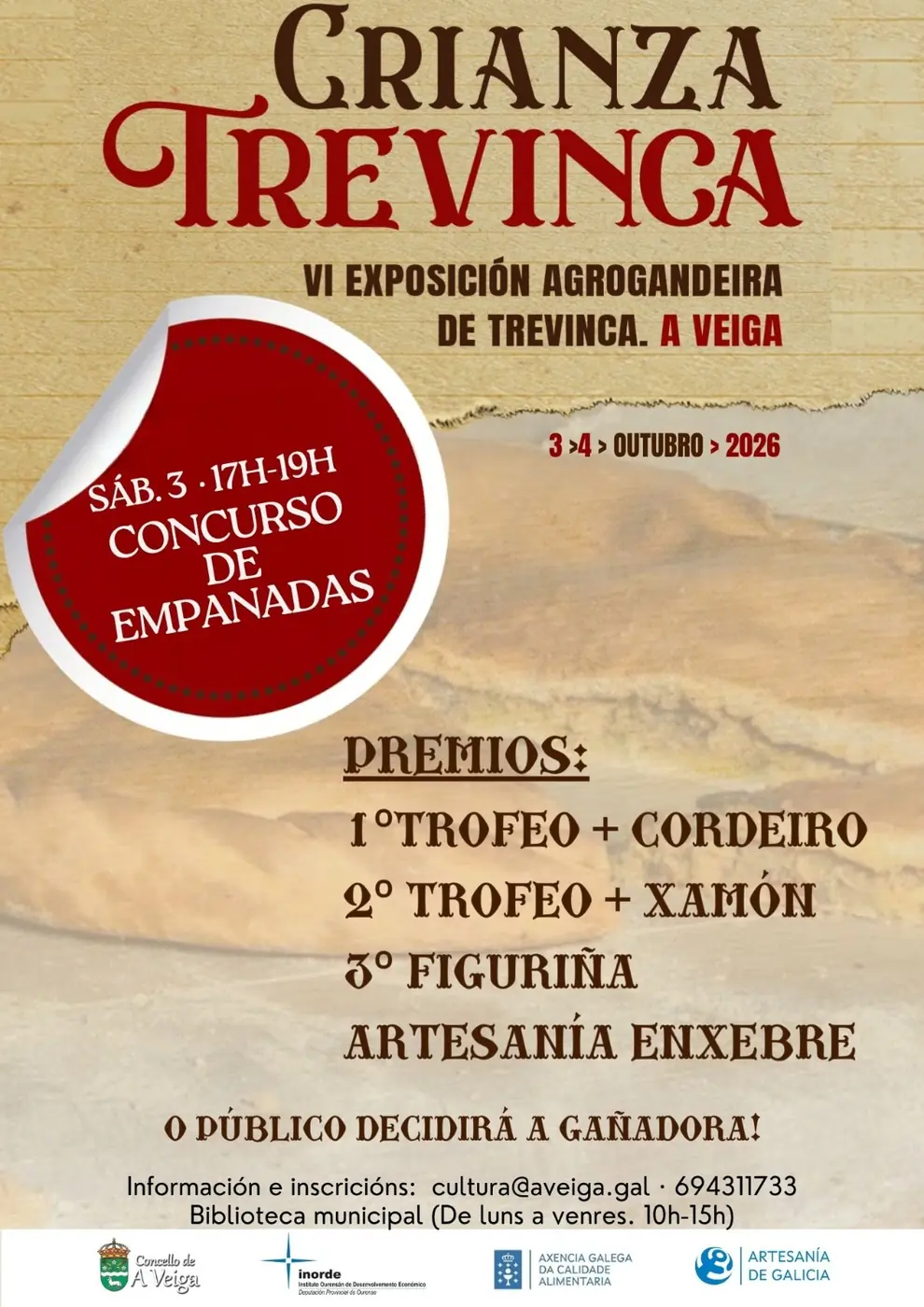 Cartel do concurso de empanadas de Crianza Trevinca
